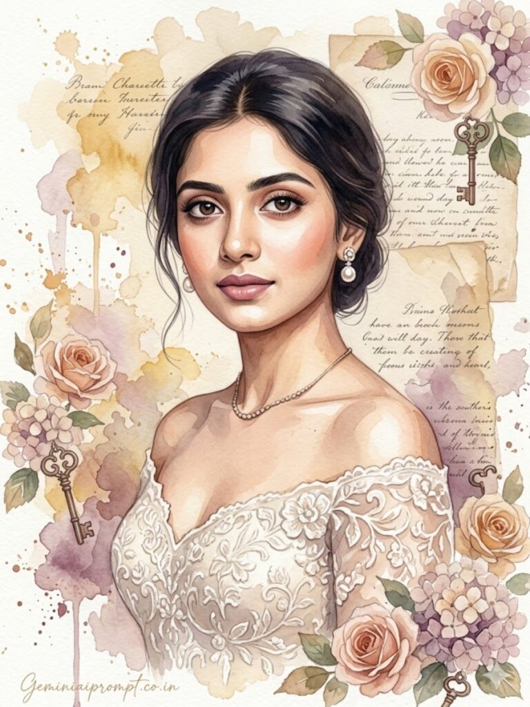 Prompt 1: Gemini Prompts for Vintage Watercolor Paintings Vintage Lace Elegance