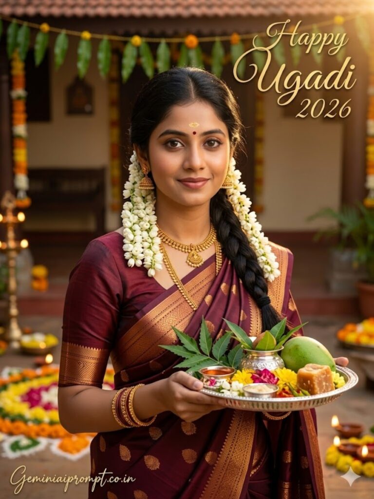 Prompt 1: Ugadi Festival Prompts For Girls Royal Ugadi Queen Look