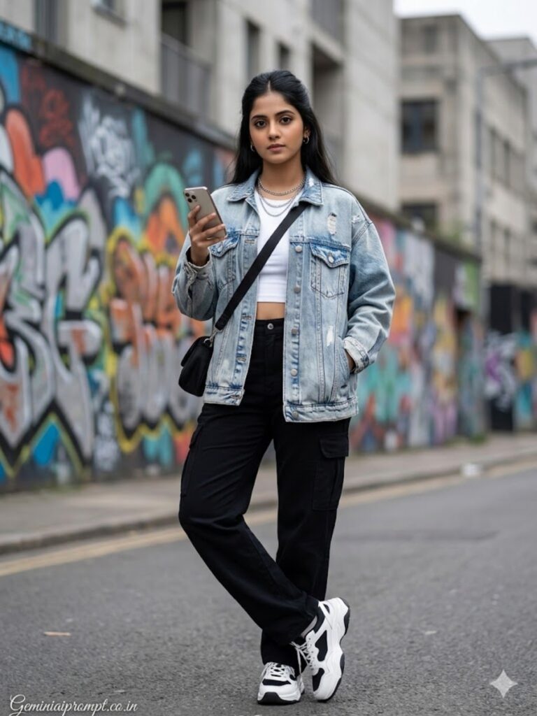 Prompt For Gemini AI Girl Modern Prompt 1: Urban Street Style Girl