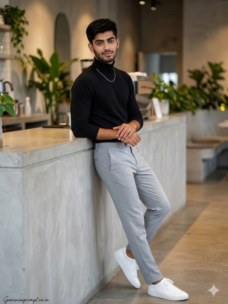 Café – Leaning on Counter