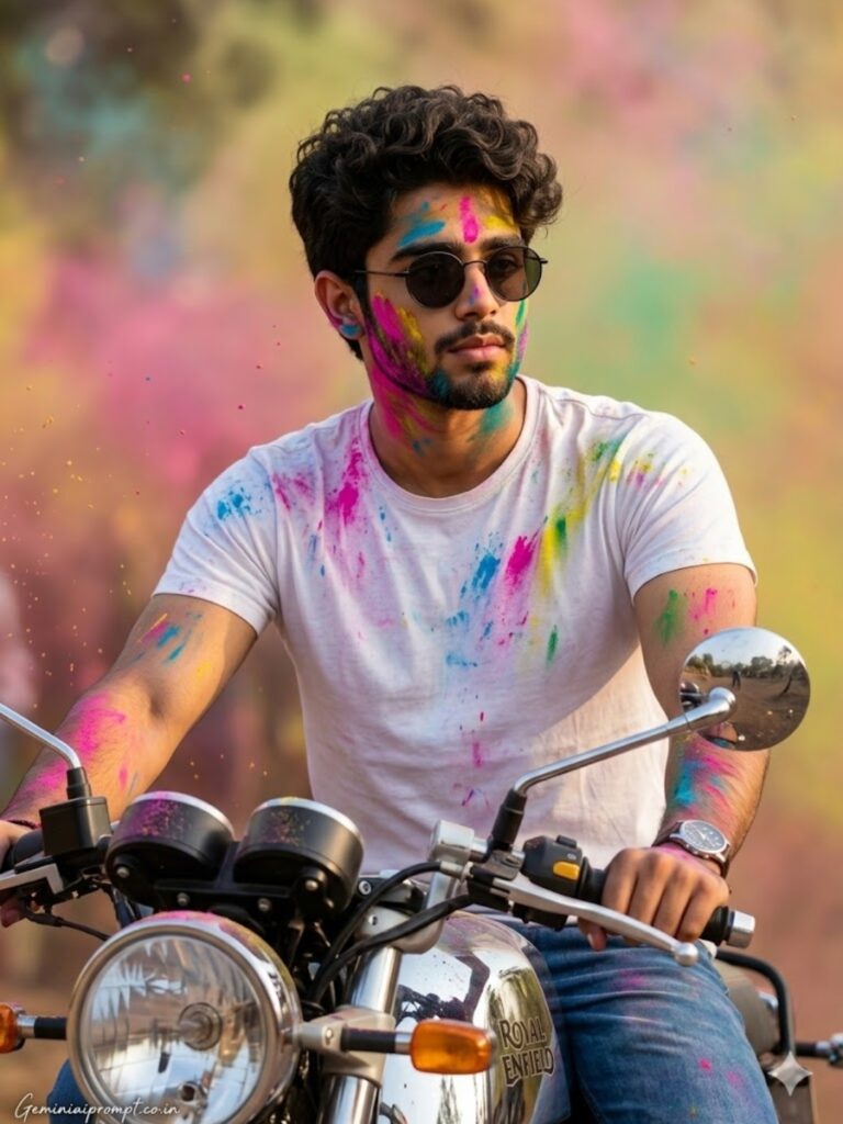 Rider with Gulal Face