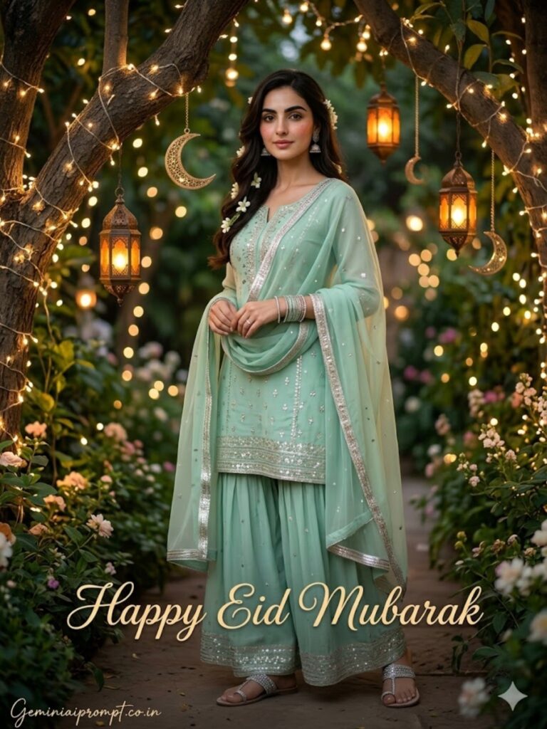 Mint Green Sharara in Garden