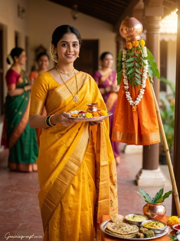Yellow Veranda Pooja Thali Portrait