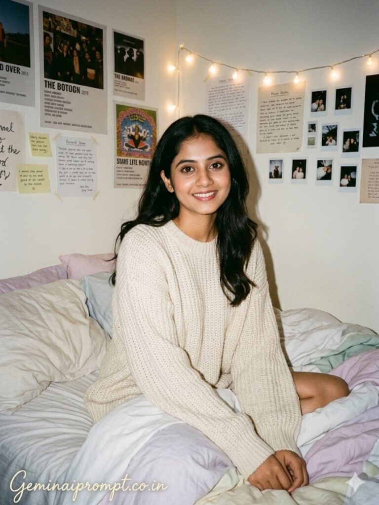Sitting on Bed Flash Portrait