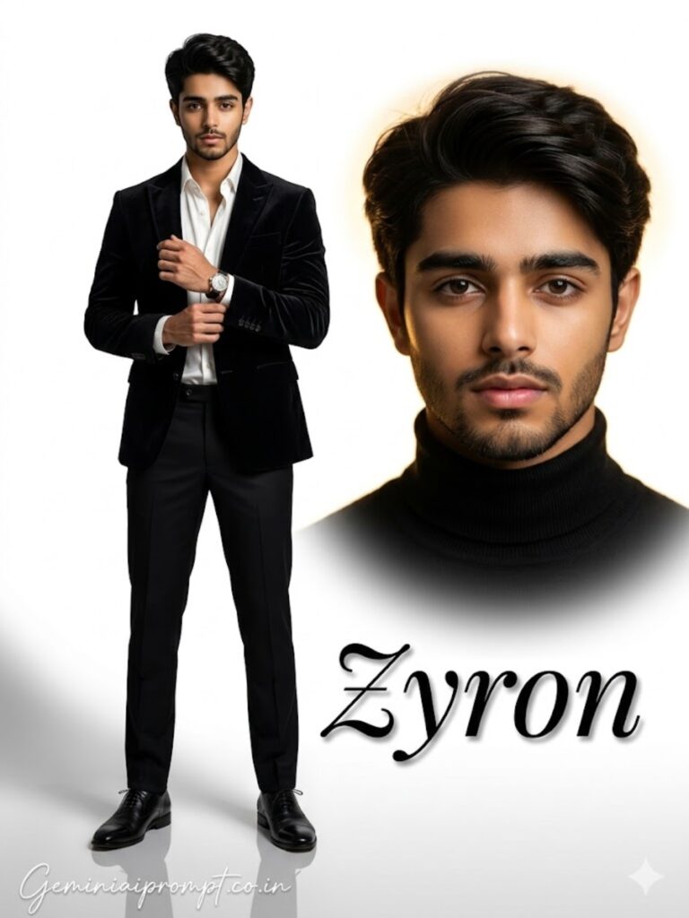 Ultra realistic high fashion Vogue style editorial portrait collage of man wearing black velvet blazer luxury studio photoshoot with golden lighting