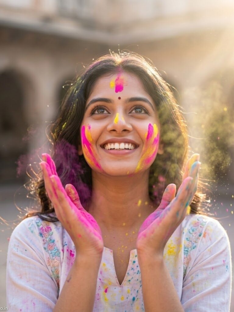 Sunlit Courtyard Girl