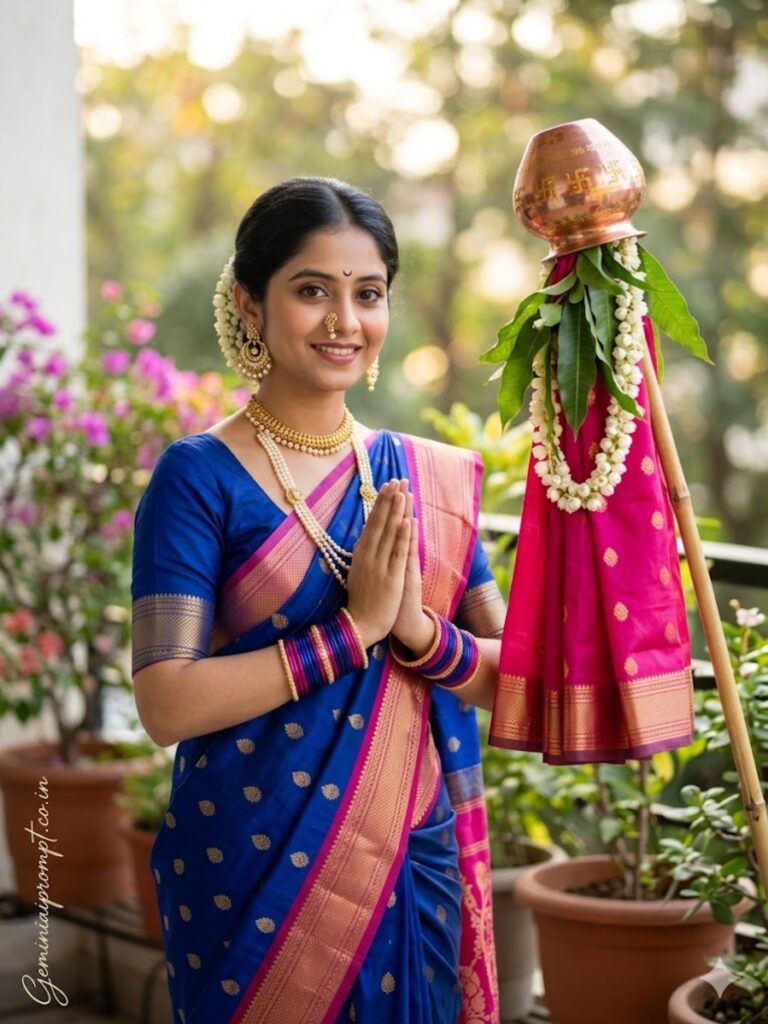 Royal Blue Namaste Festival Portrait