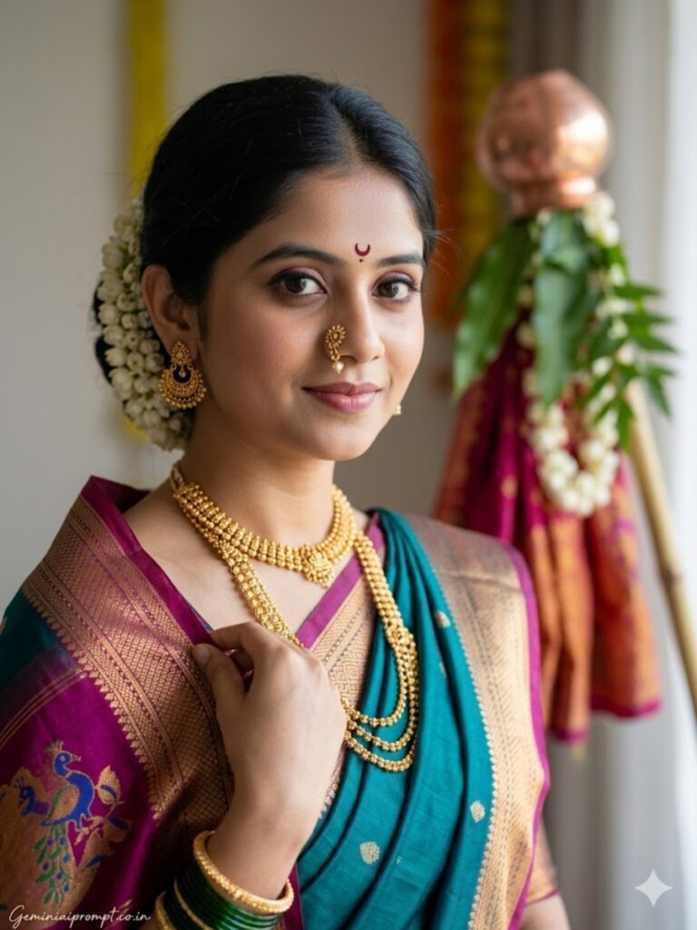 Elegant Paithani Jewelry Portrait