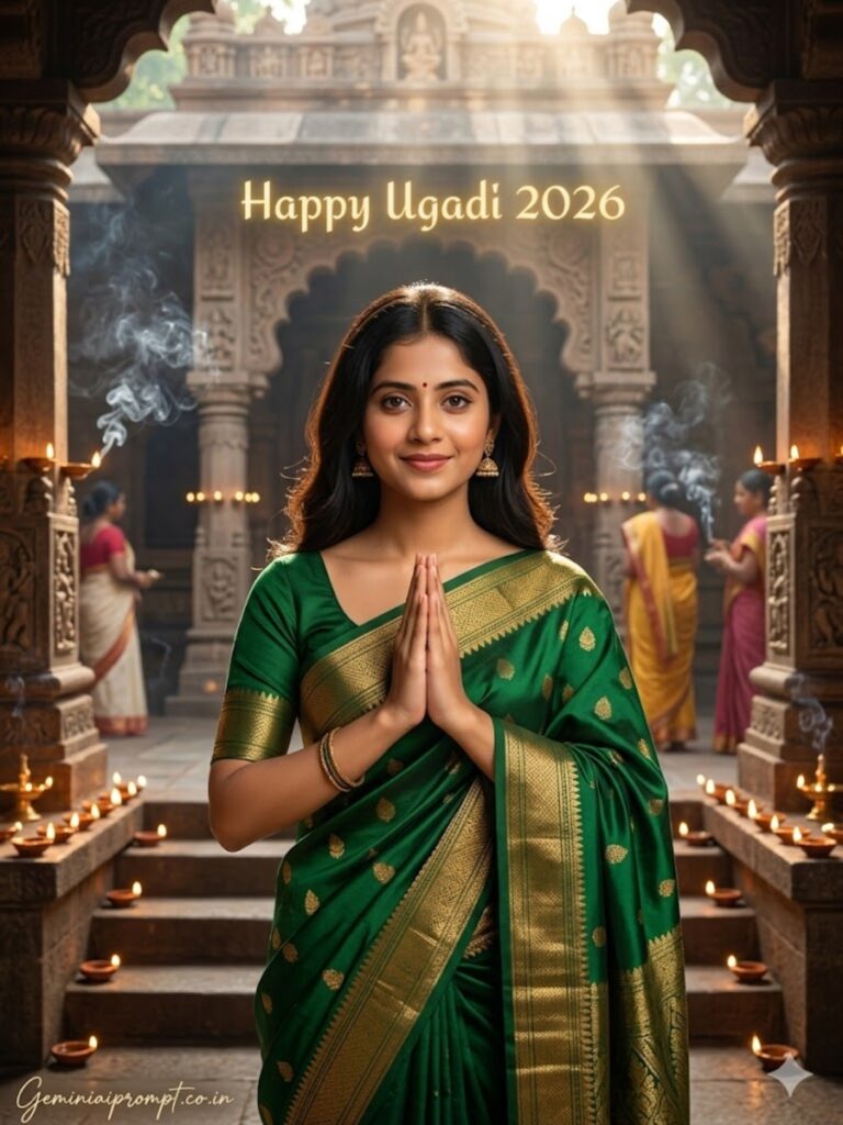Prompt 4: Ugadi Festival Prompts For Girls Temple Divine Look