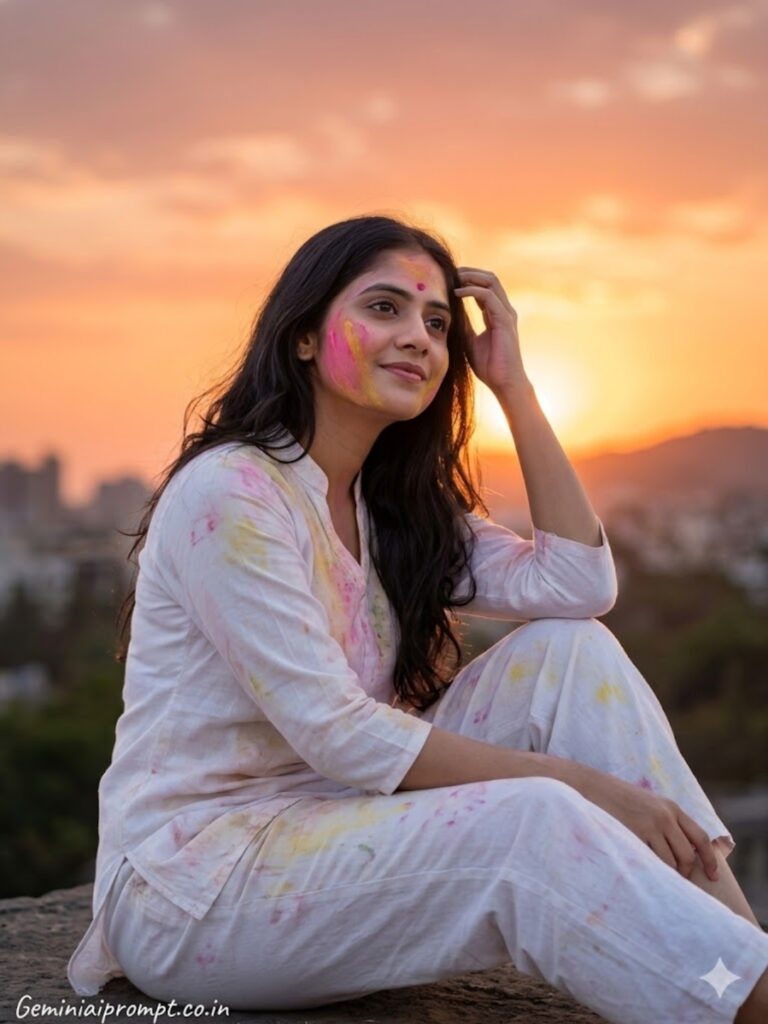 Evening Glow Holi Girl
