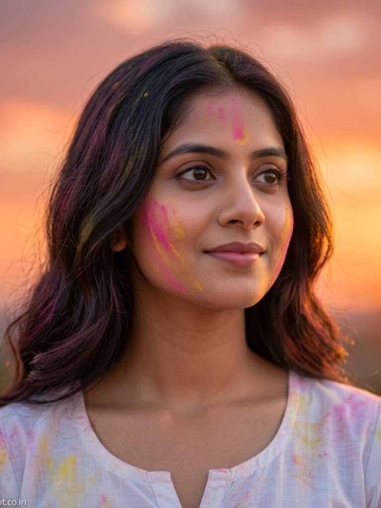 Evening Glow Holi Girl