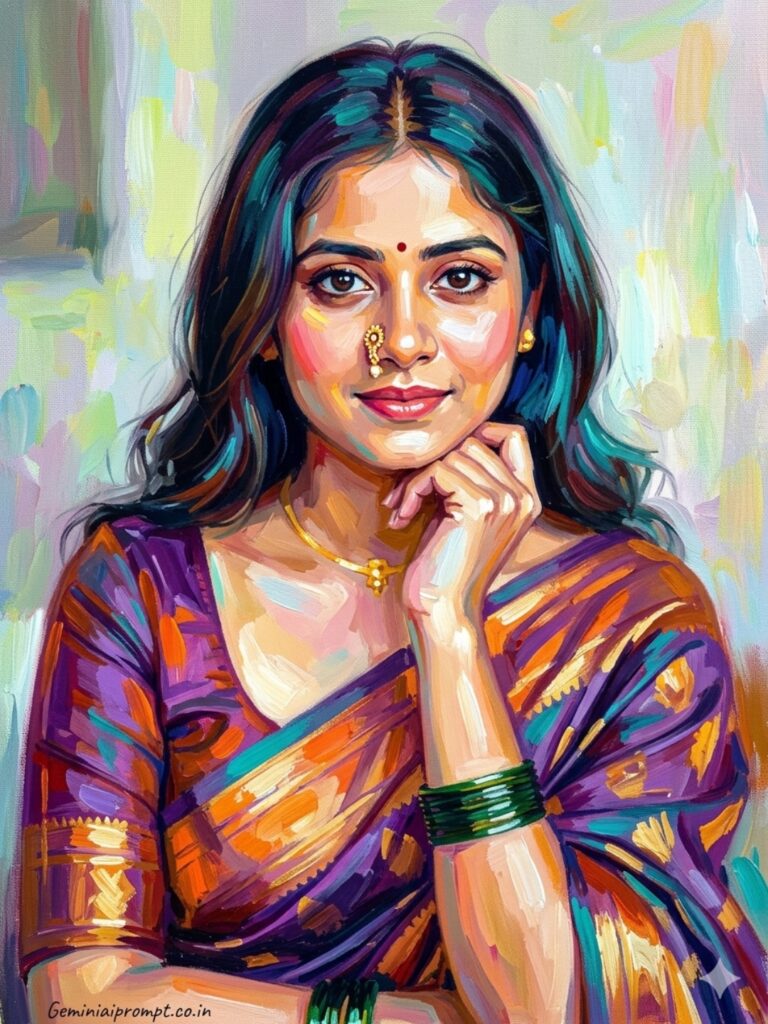 Modern impressionist oil painting created with Oil Painting Prompts for Gemini AI - contemporary style with bold visible brushstrokes, vibrant teal and orange color palette, fresh artistic interpretation