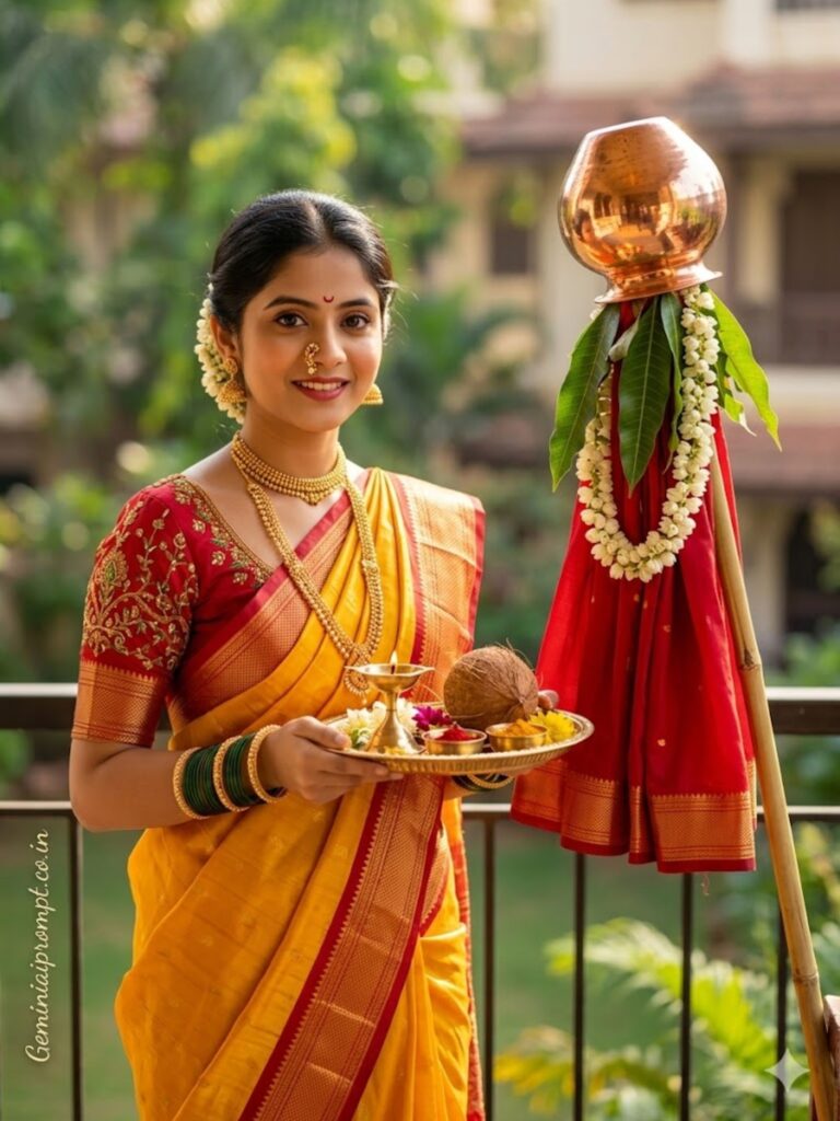Yellow Paithani Festival Scene