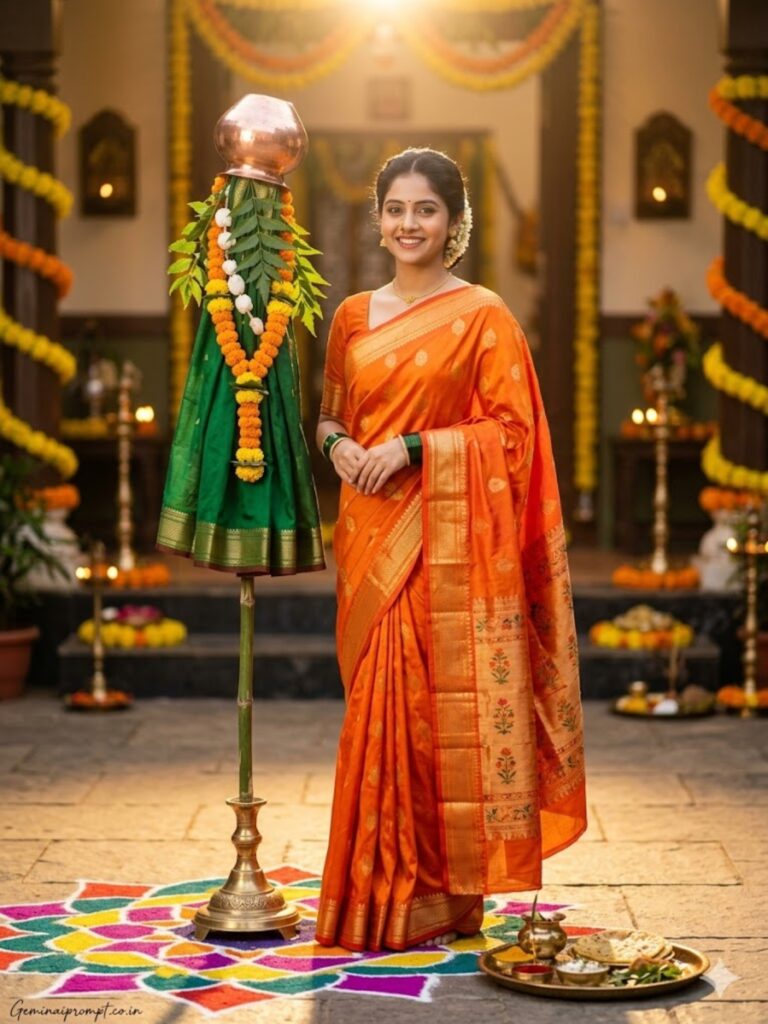 Orange Brass Stand Portrait