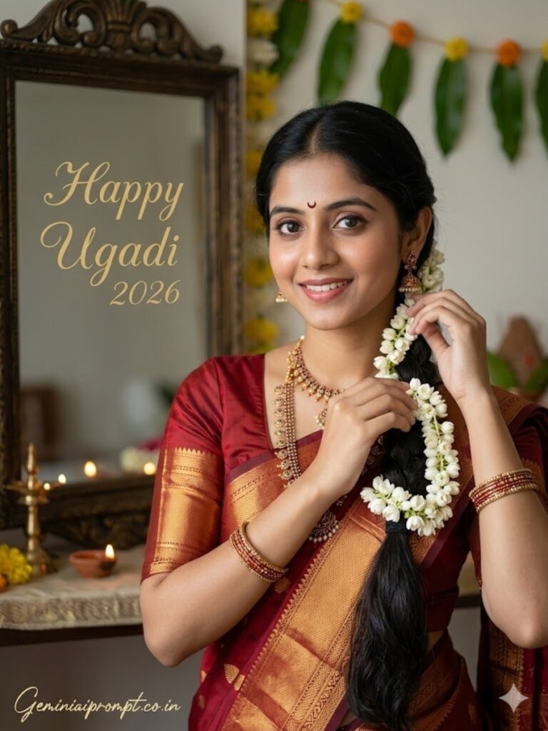 Prompt 6: Ugadi Festival Prompts For Girls Ugadi Hair Adornment