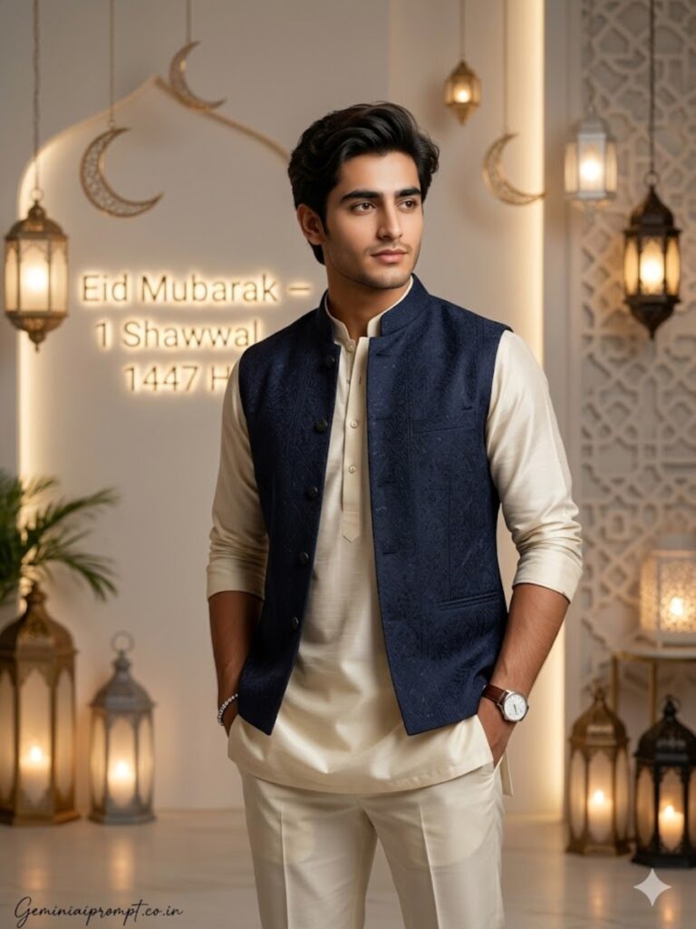 Prompt 6: Eid Mubarak Gemini AI Prompts For Men Western Eid Outfit