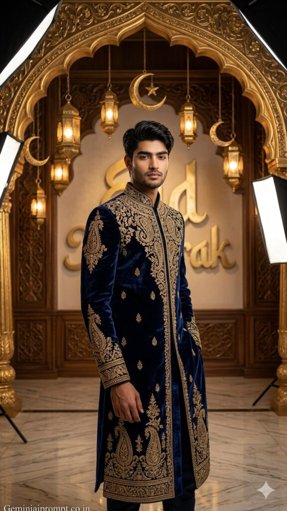 The Navy Blue Sherwani Royalty