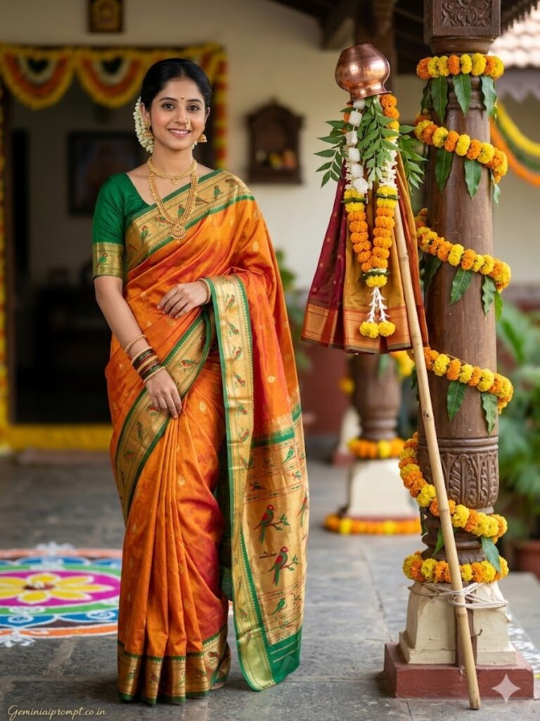 Saffron-Green Adjusting Pleats Portrait
