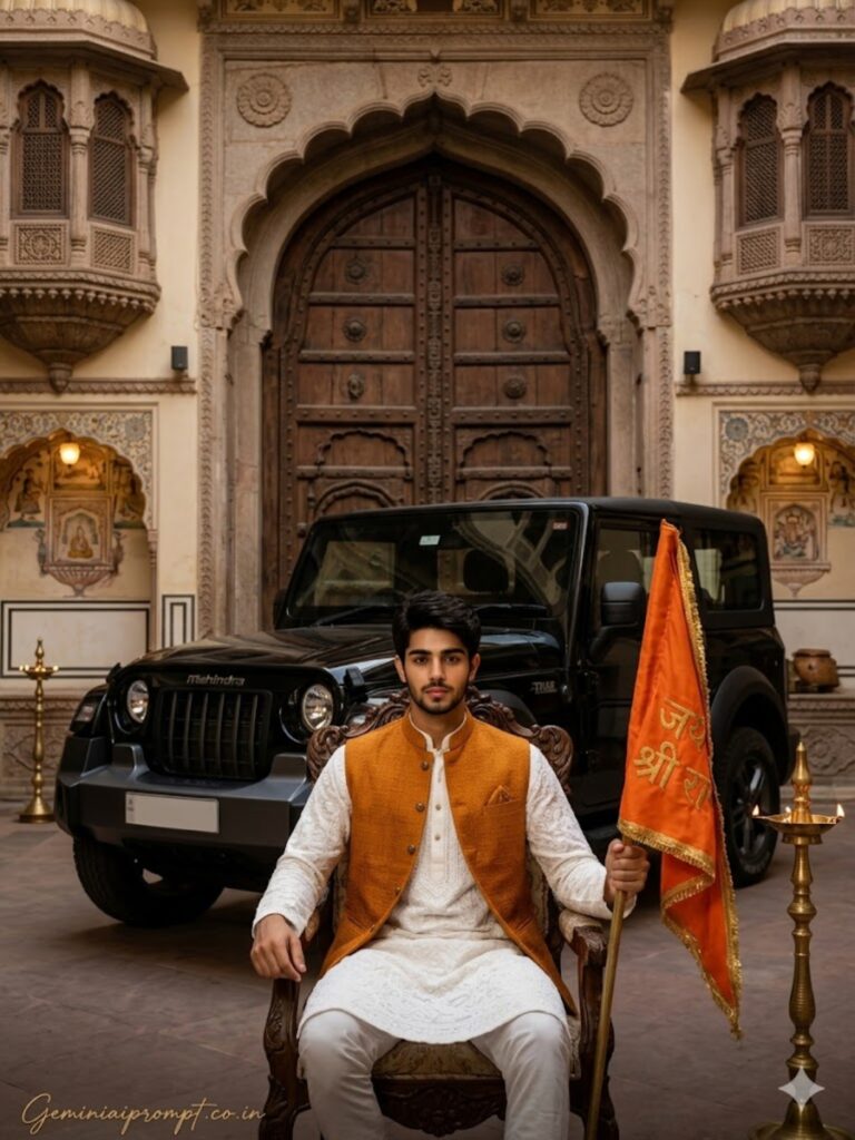 Prompt 7: Jai Shree Ram Thar AI Photo Editing Prompts Royalty