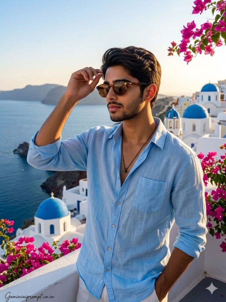 Santorini Bougainvillea Rooftop View