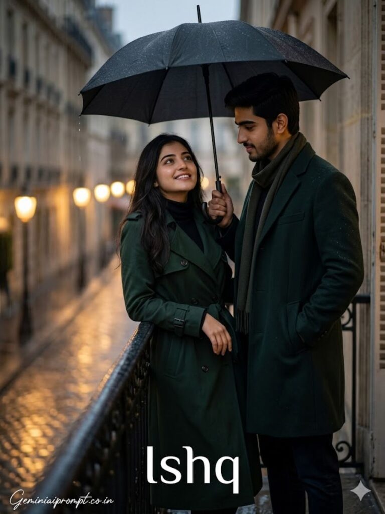 Prompt 2: Parisian Balcony Rain – Midnight in Paris