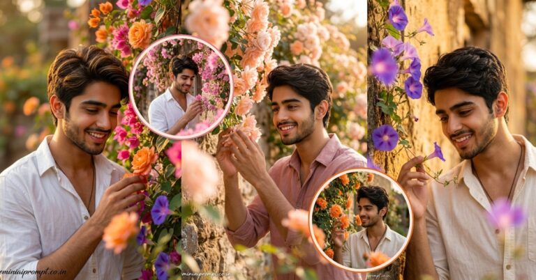 7 Dreamy Flower Wall Portrait Prompts for Golden Hour Magic