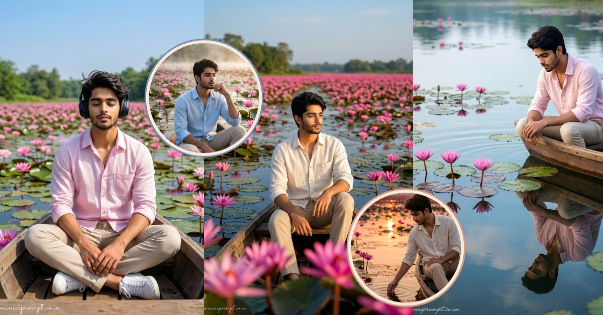 7 Dreamy Lotus Lake Portrait Prompts for Men 2026