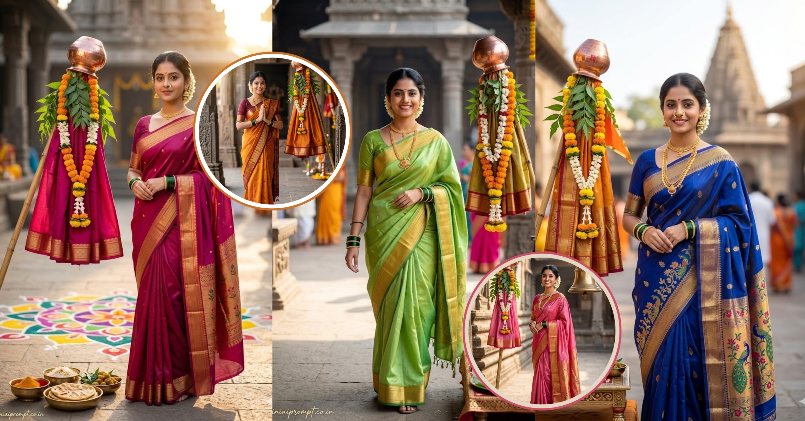 Gemini AI Prompts For Gudi Padwa Girls Temple