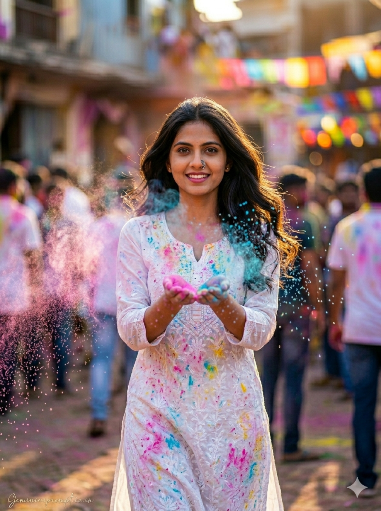 Best Holi Prompt for Girls 2026 Photo 5