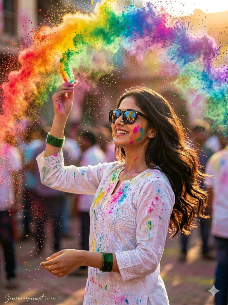Best Holi Prompt for Girls 2026 Photo 4